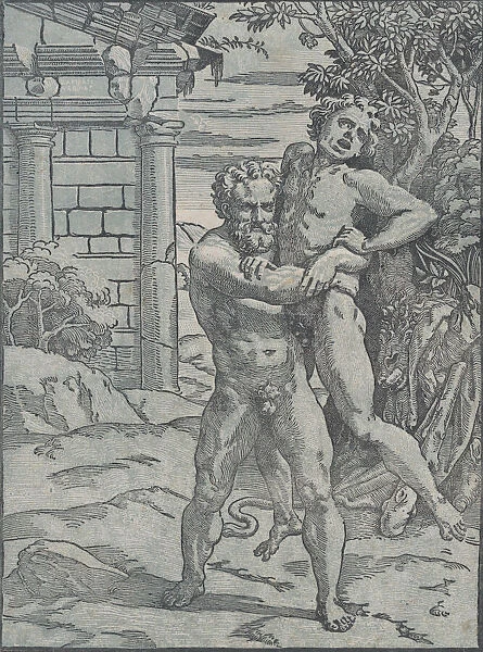 Hercules and Antaeus statue