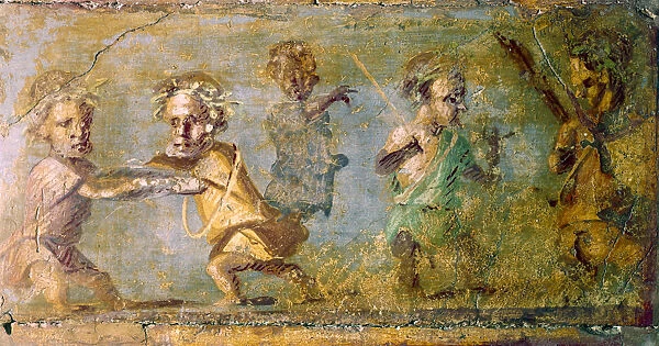 The Hunt of the Dwarfs, fresco from Pompeii, c1st century BC-1st century AD