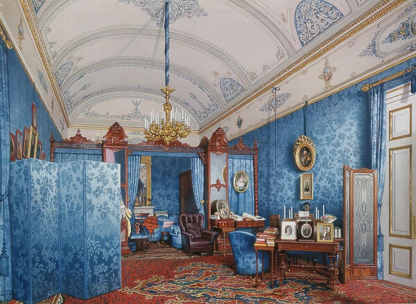 Interiors of the Winter Palace. The Dressing Room of Empress Maria Alexandrovna, 1857. Artist: Premazzi, Ludwig (Luigi) (1814-1891)