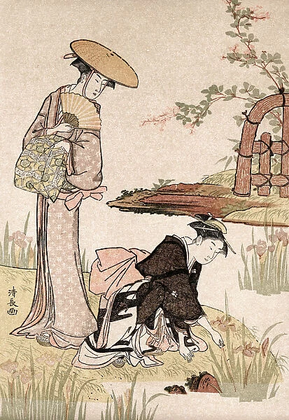The Iris Garden, c1775-1815. Artist: Torii Kiyonaga