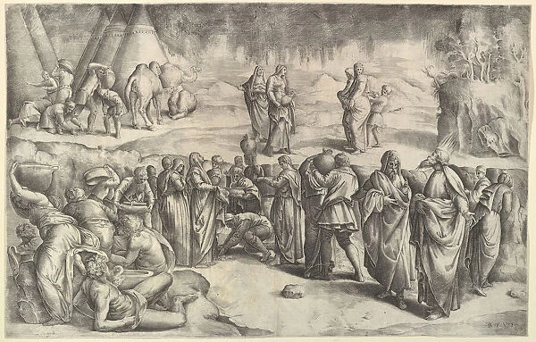 The Israelites Gathering Manna, ca. 1547. Creator: Battista Franco Veneziano