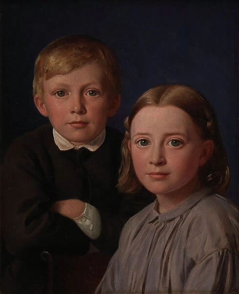 Jens Simmelkær Asmussen and Katrine Asmussen as children, 1867. Creator: Constantin Hansen
