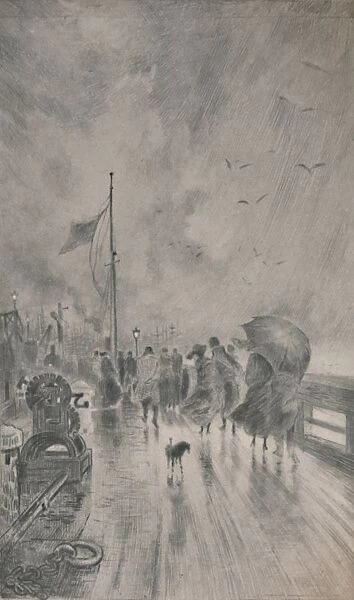 Landing in England, 1879, (1946). Artist: Felix Hilaire Buhot