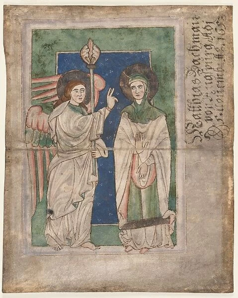 Leaf from a Psalter(?): Annunciation (recto); Leaf from a Psalter: Nativity (verso), early 1200s