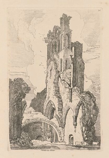 Liber Studiorum: Plate 34, Llanathony Abbey, Monmouthshire, 1838. Creator: John Sell Cotman