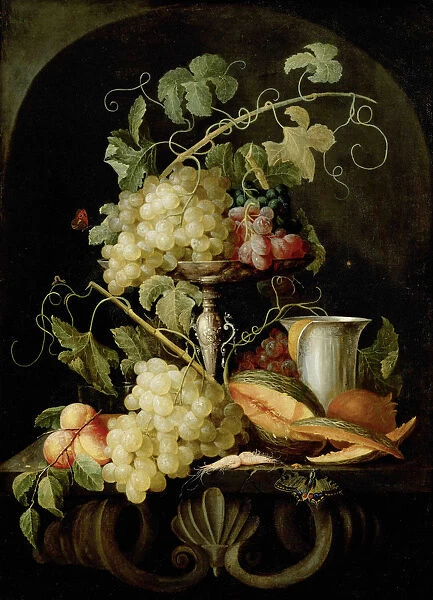 Still life with fruit, 1650-1660. Creator: Hecke, Jan van den (1620-1684)