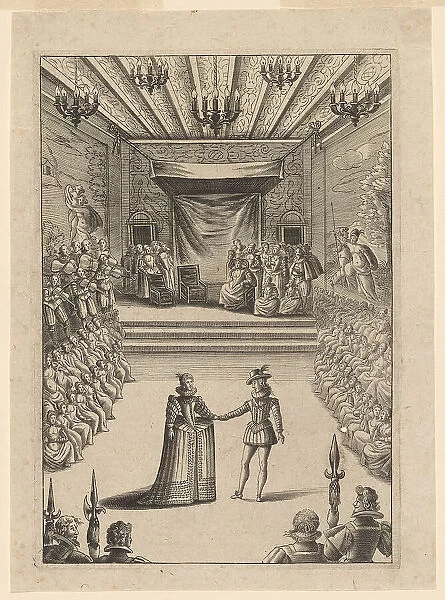 Louis XIII dancing at the Louvre with Anne of Austria, 17th century. Creator: Anonymous