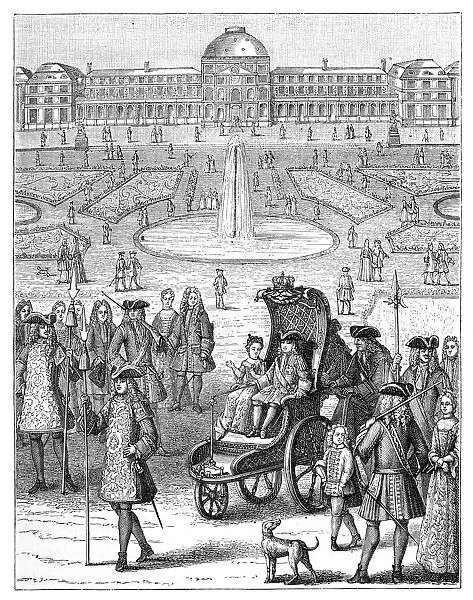 Louis XV at the Tuileries, Paris, 18th century, (1885). Artist: Bonnardot