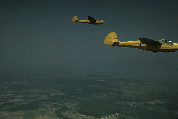 Marine Corps gliders being towed from Page Field, Parris Island, S. C. 1942. Creator: Alfred T Palmer