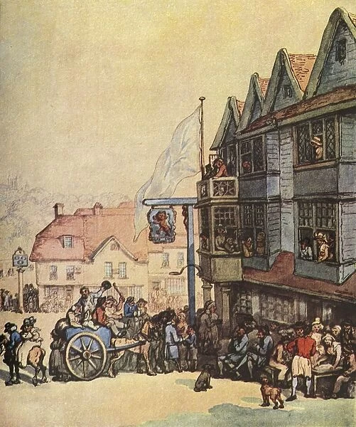Market Day outside the Old Red Lion at Greenwich, (1938). Artist: Thomas Rowlandson