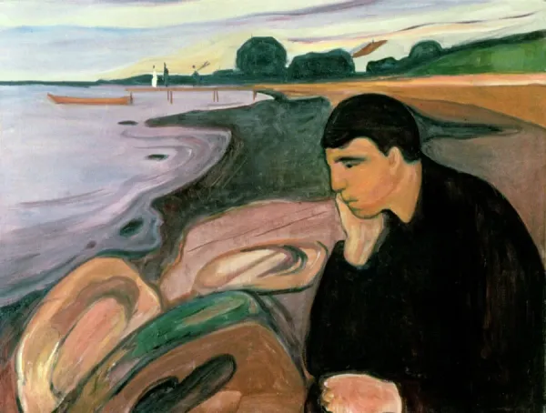 Edvard Munch's Melancholy Print, 1894-1895. Art Prints, Posters