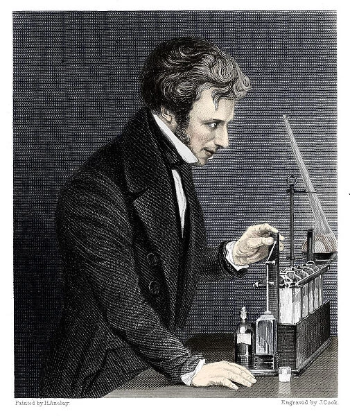 Michael Faraday, British chemist and physicist, c1845. Artist: J Cook