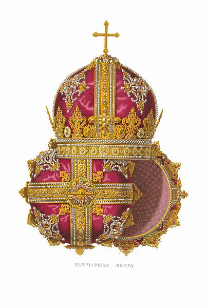 Mitre of the Patriarch. From the Antiquities of the Russian State, 1849-1853
