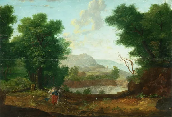 Mountain Landscape with a Pond, 1620 Print. Art Prints, Posters