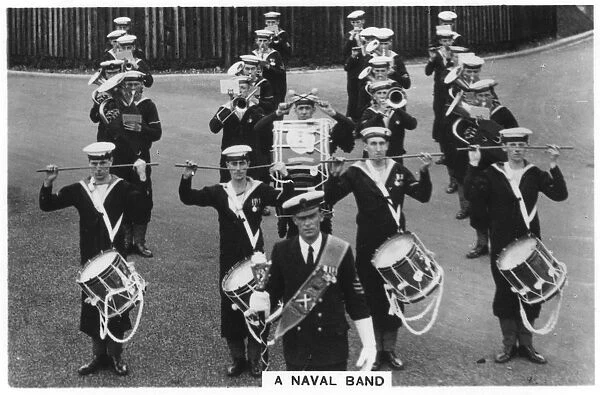 A naval band of HMS Vernon shore establishment at Portsmouth, 1937