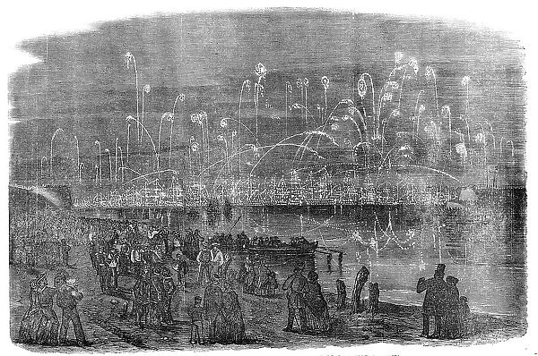 The Naval Review: Illumination of the Fleet - drawn by R. Leitch, 1856. Creator: Unknown