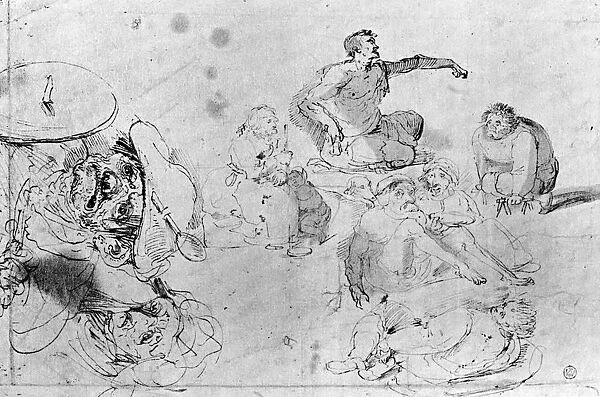 A page of sketches, attributed to Jerome Bosch. Artist: Hieronymus Bosch