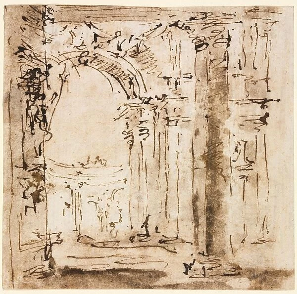 Pair of Drawings: Sketch of the Labyrinth of the Villa Pisani and Piazza San Marco