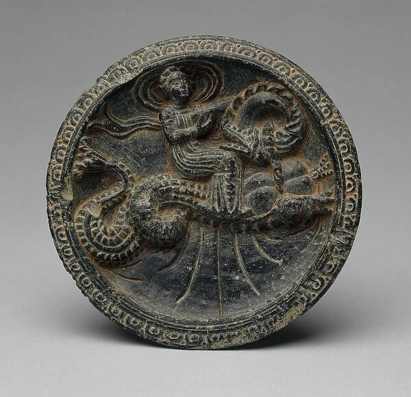 Palette with Sea Nymph (Nereid) Riding on a Sea Monster, 1st century B. C