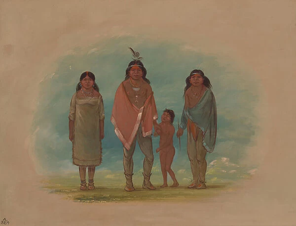 Patagon Chief, His Brother, and Daughter, 1856  /  1869. Creator: George Catlin