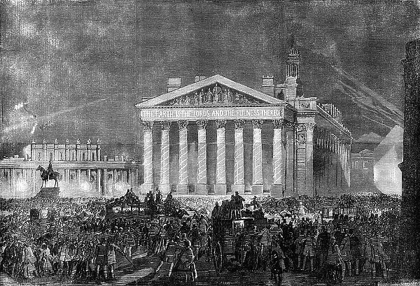 The Peace Illuminations - the Royal Exchange, 1856. Creator: Unknown