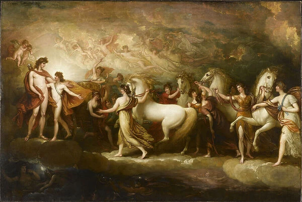 Phaeton asking Apollo to drive the Sun chariot, 1804. Creator: West, Benjamin (1738-1820)