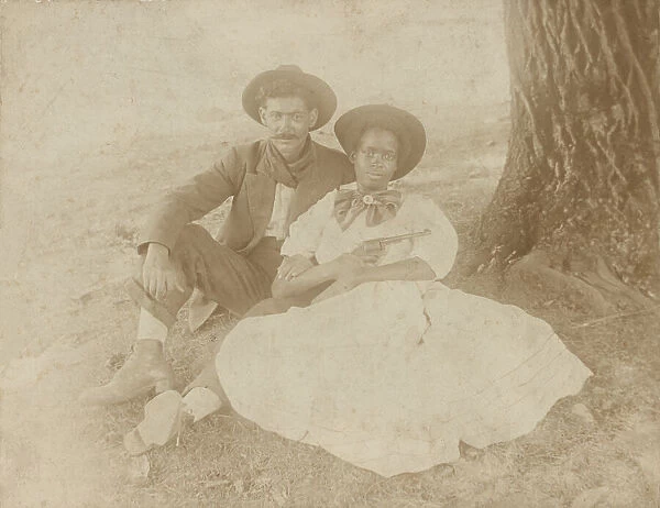 Photograph of a young couple in Texas, ca. 1920s. Creator: Unknown