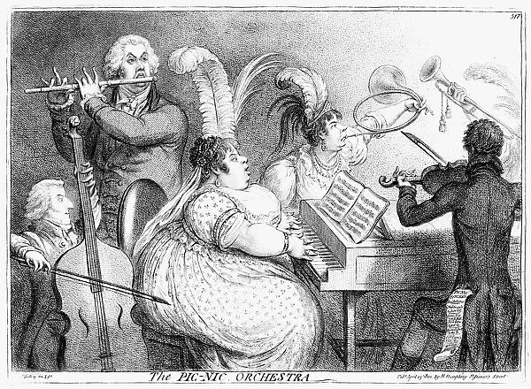 The Pic-Nic Orchestra, James Gilray, 1802. Artist: James Gillray