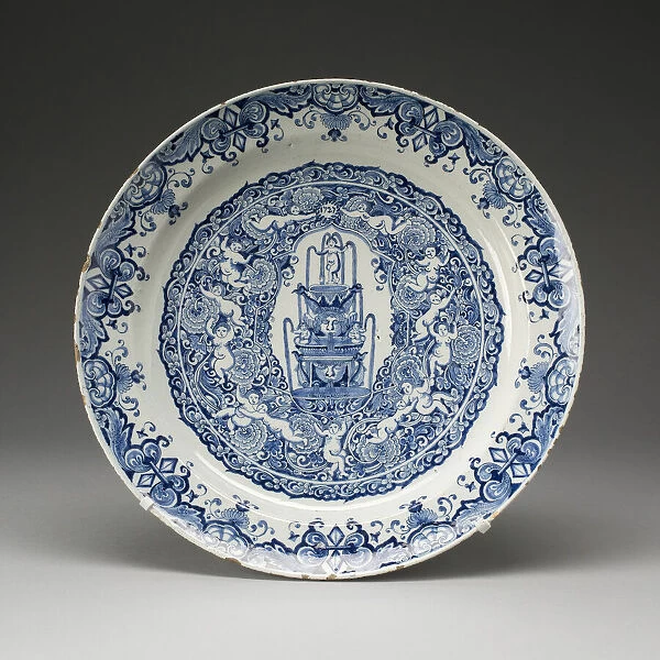 Plate, Delft, 1727. Creators: Delftware, De Metaale Pot