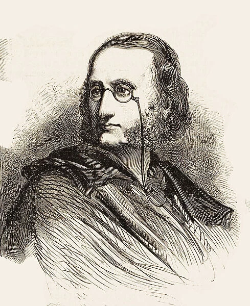 Portrait of Jacques Offenbach (1819-1880), 1860. Creator: Dore, Gustave (1832-1883)