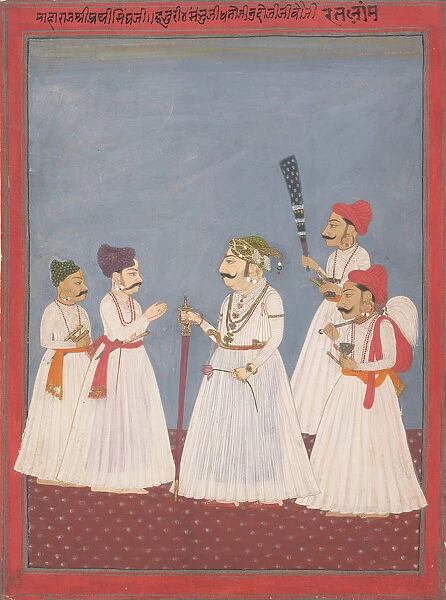 Prince with Four Attendants, late 18th-early 19th century. Creator: Sri Prathi Singh of Ratlam
