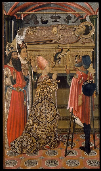 Princess Eudoxia before the Tomb of Saint Stephen. Artist: Vergos Family (active End of 15th cen. y)