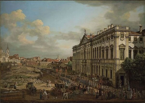 The Procession of Our Lady of Grace in Front of Krasinski Palace, 1778. Creator: Bellotto, Bernardo (1720-1780)