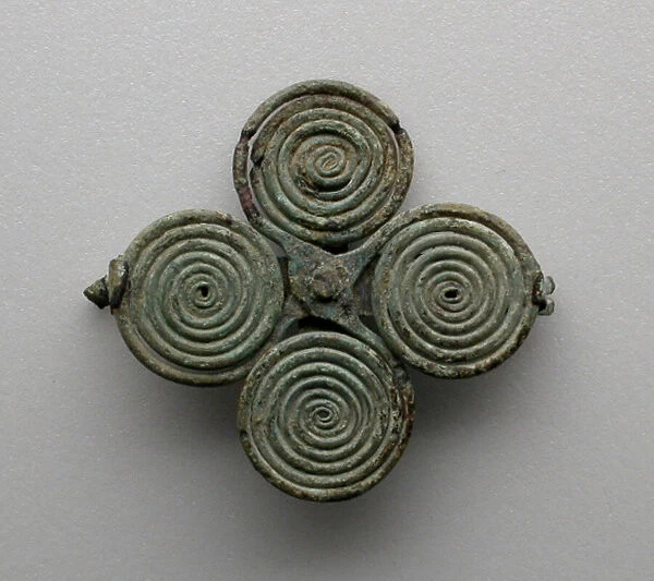 Quatrefoil spiral fibula (garment pin), 7th century BCE. Creator: Unknown