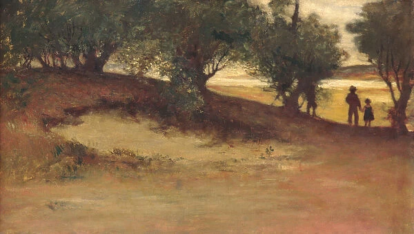 Sand Bank with Willows, Magnolia, 1877. Creator: William Morris Hunt