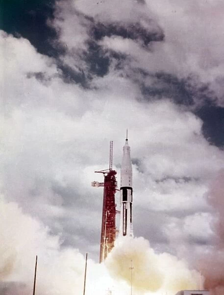 Saturn 1B lift off from Launch Complex 34, Kennedy Space Center, Florida, USA, 1960s