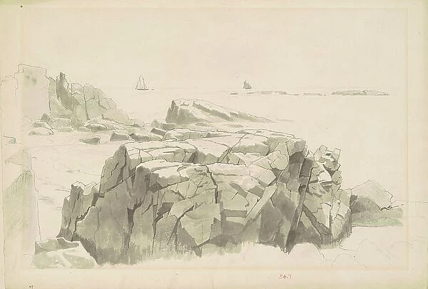 Shag Rocks, Nahant, Massachusetts, 1860-1865. Creator: William Stanley Haseltine