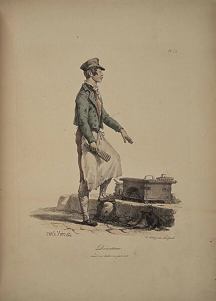 Shoeshiner. From the Series 'Cris de Paris' (The Cries of Paris), 1815. Creator: Vernet, Carle (1758-1836). Shoeshiner. From the Series 'Cris de Paris' (The Cries of Paris), 1815. Creator: Vernet, Carle (1758-1836)