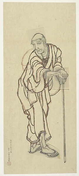 Sketch for a woodblock print, late 18th-early 19th century. Creator: Hokusai