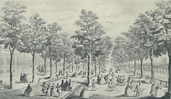 Society in the Mall, 1741, (1920). Artist: James Smith
