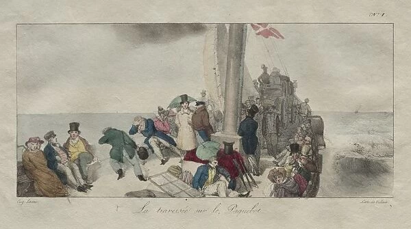 Souvenirs of London: Crossing on the Packet Boat, 1826. Creator: Eugene Louis Lami (French