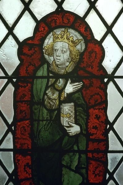 Stained glass of St Edward the Confessor, 15th century