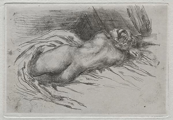 Study of a Woman Seen from the Back, 1833. Creator: Eugene Delacroix (French, 1798-1863)
