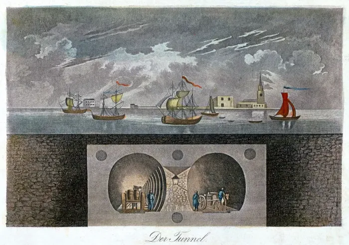 Framed Print : Print of the Thames Tunnel, c1830 Framed Print : Print of the Thames Tunnel, c1830