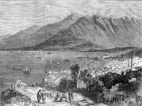 The town of Beyrout and Mount Lebanon - from a drawing by J. Lewis Farley, 1860. Creator: Unknown