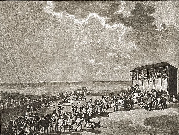 A Trip to Brighton a Hundred Years Ago; Brighton Races, c1788, 1888. Creator: Unknown