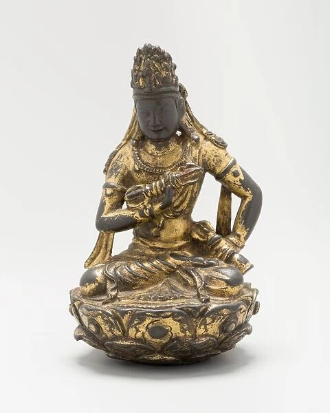 Vajrasattva Seated on Lotus Flower with Hands Grasping a