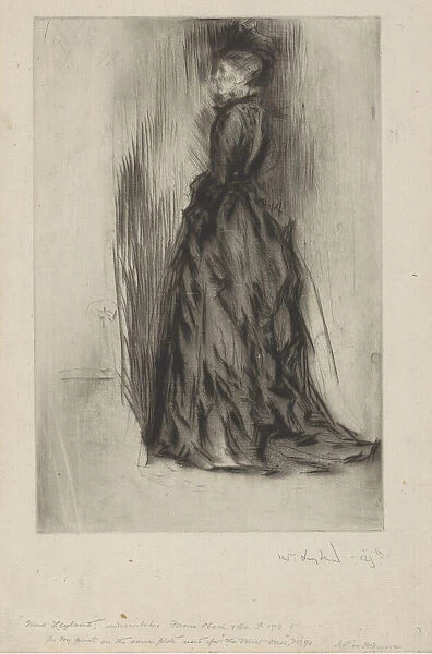 The Velvet Dress (Mrs. Leyland), 1873-1874. Creator: James Abbott McNeill Whistler