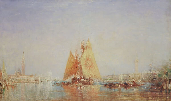 Venise, Trabaccolo à la voile jaune, between 1870 and 1890. Creator: Felix Francois Georges Philibert Ziem