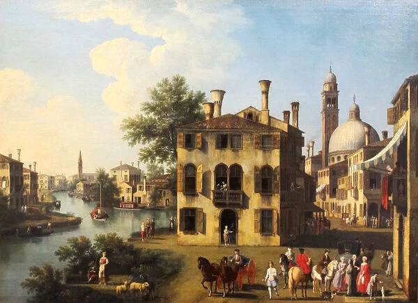 View of the Brenta, near Dolo, late 18th century. Creator: Giovanni Battista Cimaroli